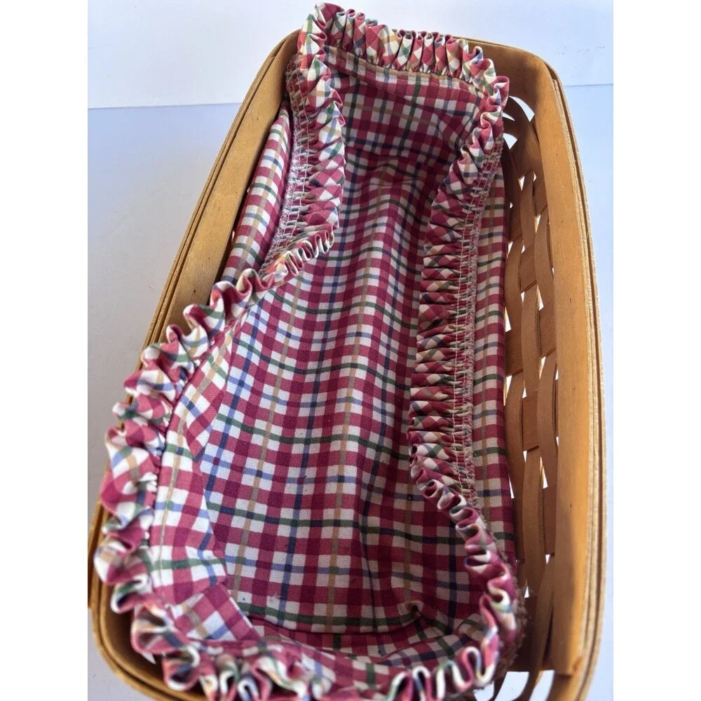 Longaberger Rectangle Bread Basket 1999  Liner Protector Set